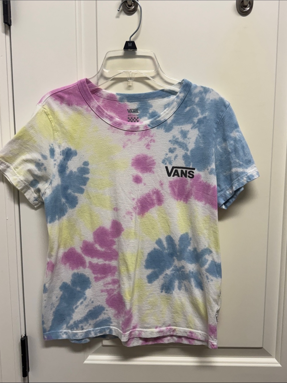 Vans Kids' Pastel Tie-Dye Logo Tee in Blue, Pink & Yellow